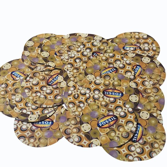 Authentic Fossil 2003 Collectible Round Playing Cards Complete w Tin NO JOKERS - Picture 4 of 9